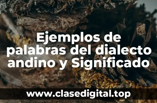 Ejemplos de palabras del dialecto andino y Significado