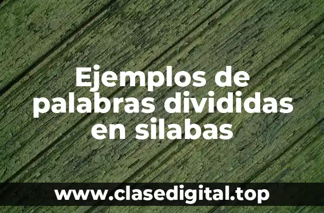 Ejemplos de palabras divididas en silabas