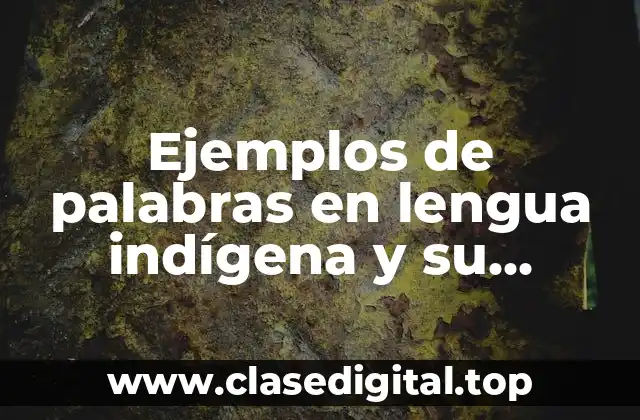 Ejemplos de palabras en lengua indígena y su significado