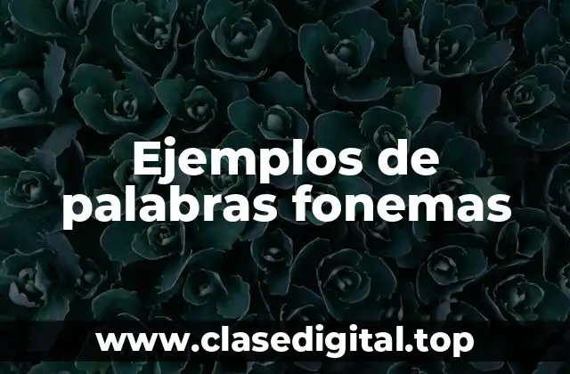 Ejemplos de palabras fonemas