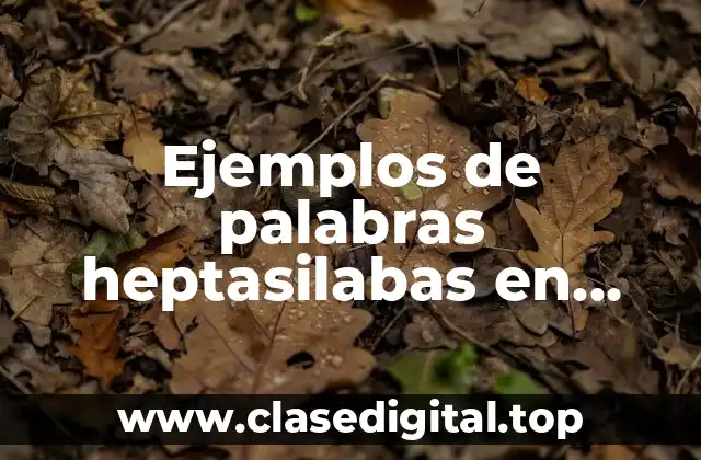 Ejemplos de palabras heptasilabas en español
