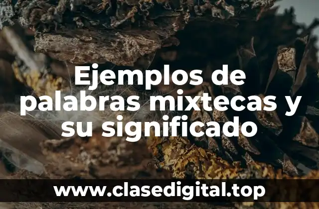 Ejemplos de palabras mixtecas y su significado