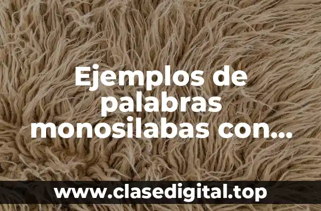 Ejemplos de palabras monosilabas con diptongo y Significado