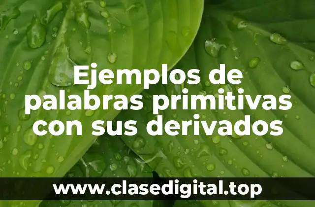 Ejemplos de palabras primitivas con sus derivados