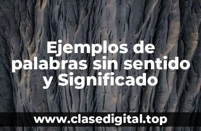 Ejemplos de palabras sin sentido y Significado