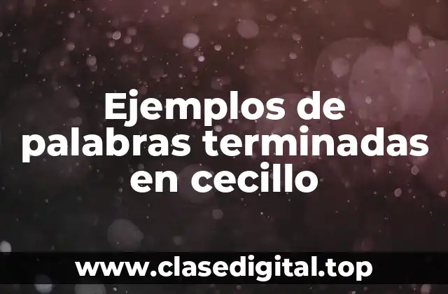 Ejemplos de palabras terminadas en cecillo
