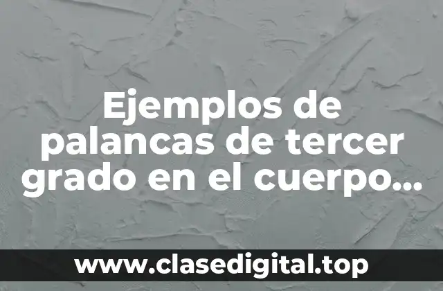 Ejemplos de palancas de tercer grado en el cuerpo humano