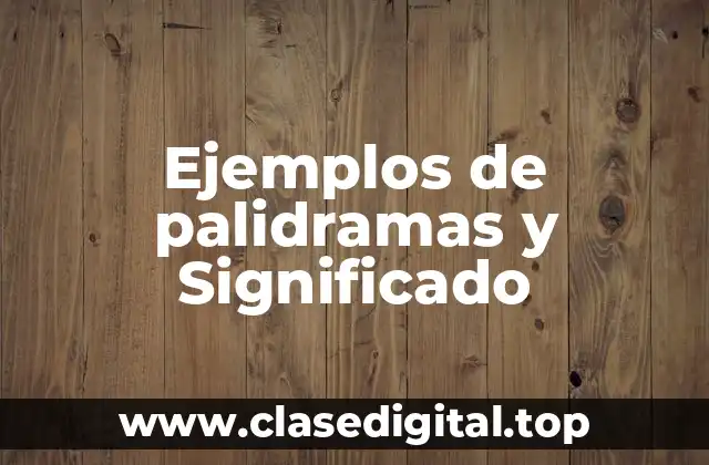 Ejemplos de palidramas y Significado