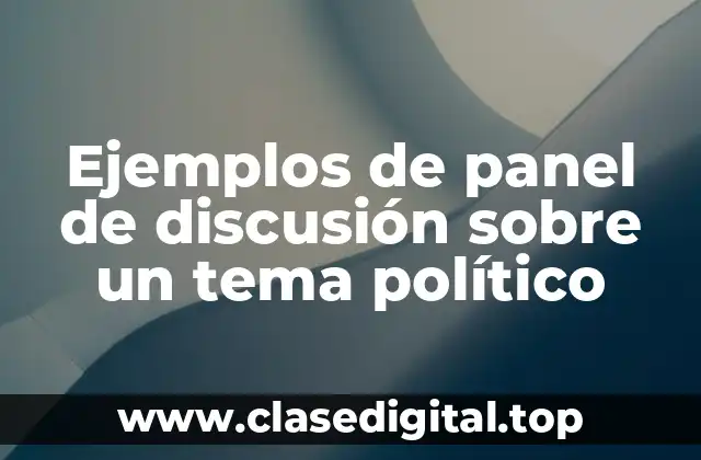 Ejemplos de panel de discusión sobre un tema político