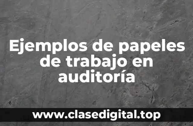 Ejemplos de papeles de trabajo en auditoría