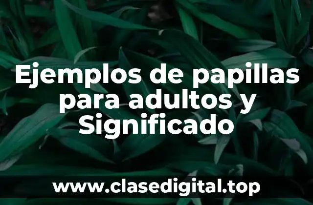 Ejemplos de papillas para adultos y Significado