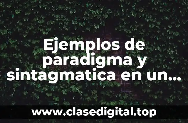 Ejemplos de paradigma y sintagmatica en un comic