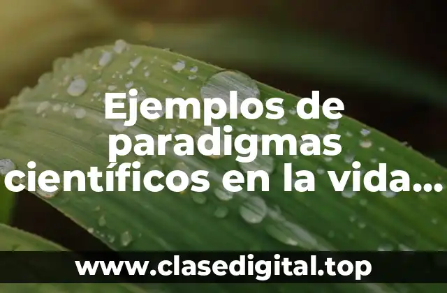Ejemplos de paradigmas científicos
