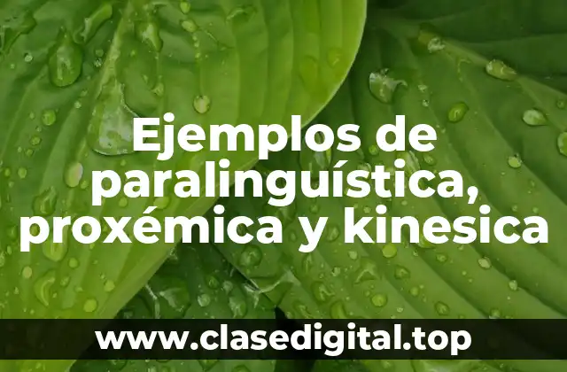 Ejemplos de paralinguística, proxémica y kinesica