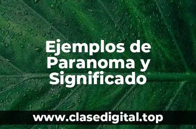 Ejemplos de Paranoma y Significado