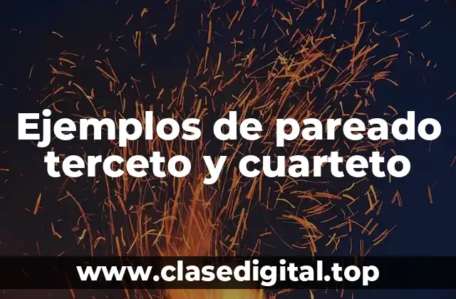 Ejemplos de pareado terceto y cuarteto