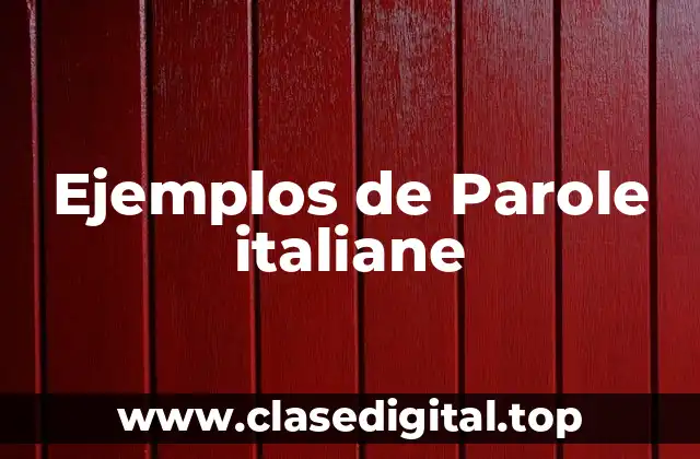 Ejemplos de palabras en italiano