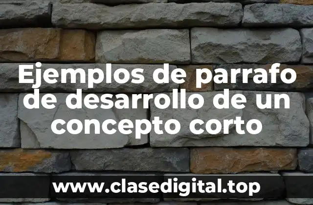 Ejemplos de parrafo de desarrollo de un concepto corto