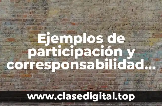 Ejemplos de participación y corresponsabilidad ciudadana en materia de