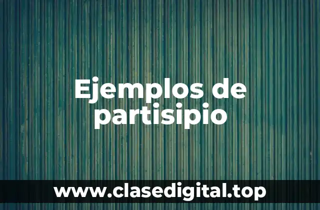 Ejemplos de partisipio