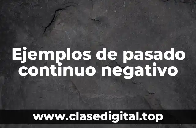 Ejemplos de pasado continuo negativo