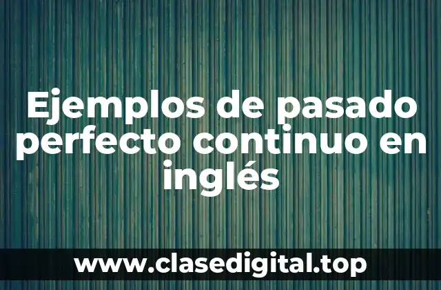 Ejemplos de pasado perfecto continuo en inglés