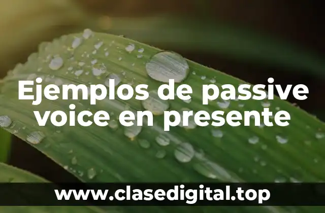 Ejemplos de passive voice en presente