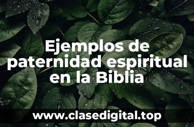 Ejemplos de paternidad espiritual en la Biblia
