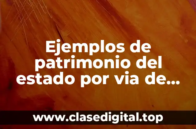 Ejemplos de patrimonio del estado por via de derecho privado