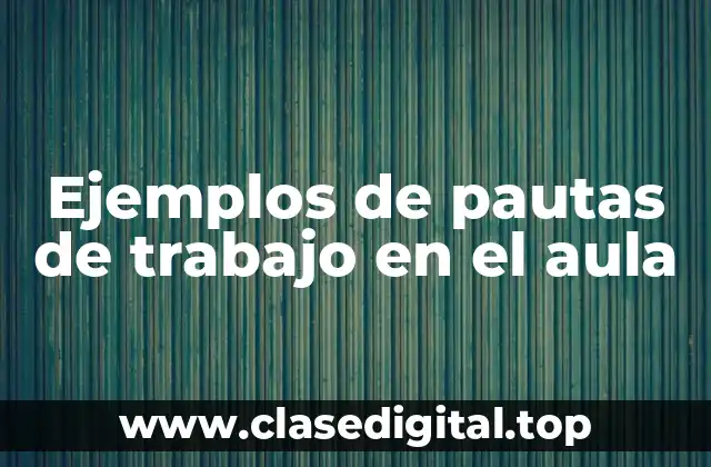 Ejemplos de pautas de trabajo en el aula