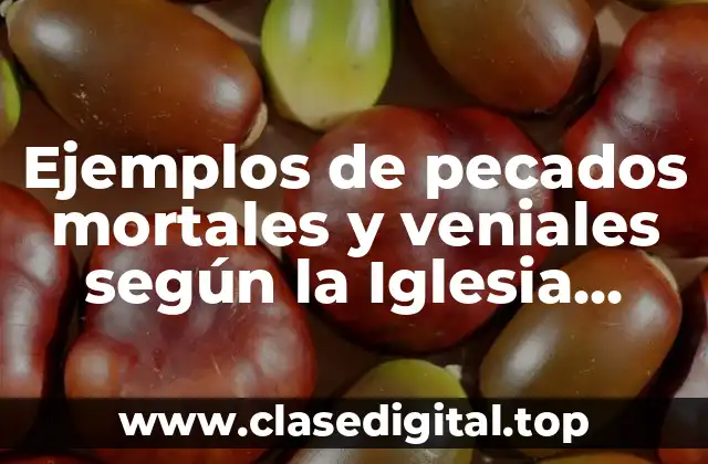 Ejemplos de pecados mortales y veniales según la Iglesia Católica y Significado