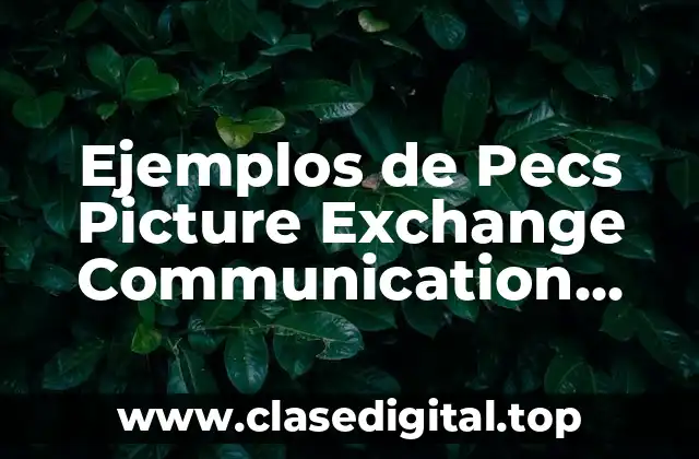 Ejemplos de Pecs Picture Exchange Communication System