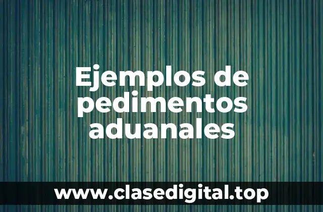 Ejemplos de pedimentos aduanales