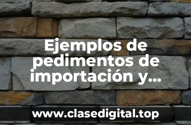 Ejemplos de pedimentos de importación y exportación