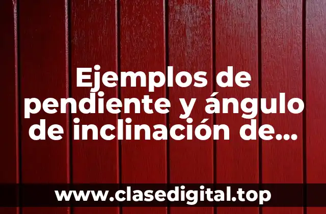 Ejemplos de pendiente y ángulo de inclinación de una recta