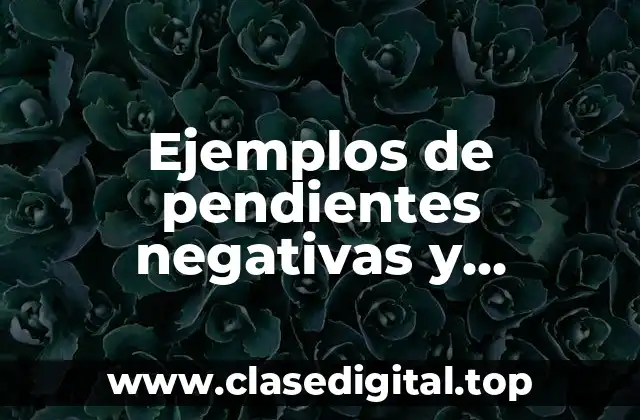 Ejemplos de pendientes negativas y Significado