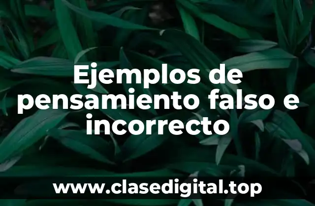 Ejemplos de pensamiento falso e incorrecto