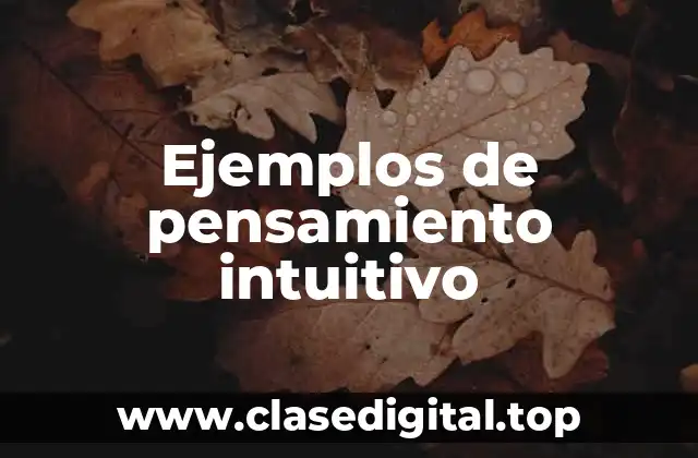 Ejemplos de pensamiento intuitivo