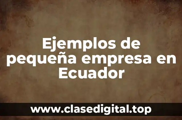 Ejemplos de pequeña empresa en Ecuador