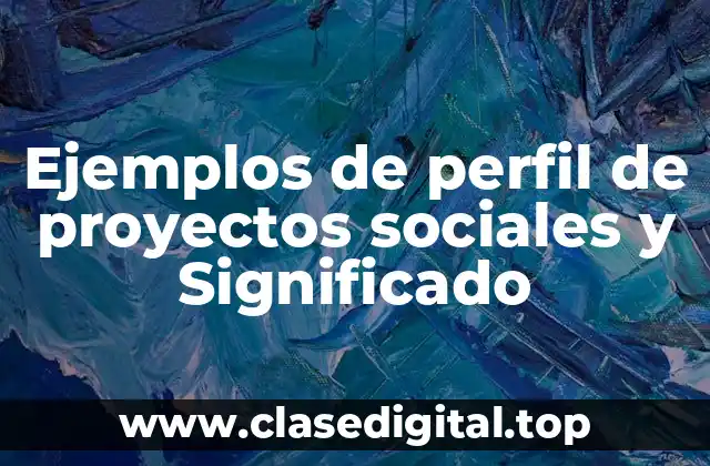 Ejemplos de perfil de proyectos sociales y Significado