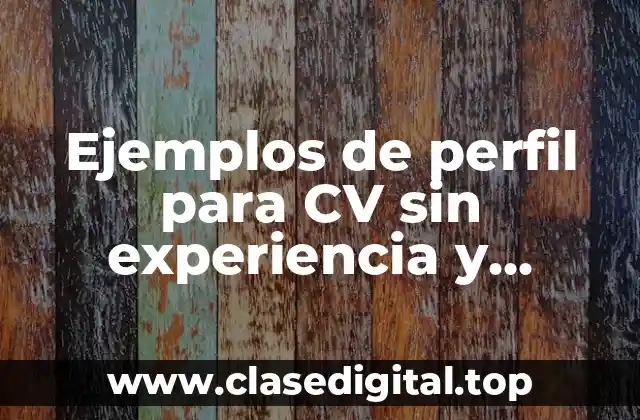 Ejemplos de perfil para CV sin experiencia y Significado