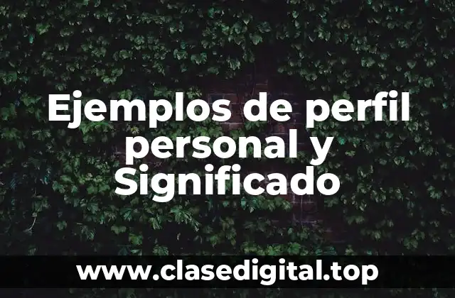 Ejemplos de perfil personal y Significado
