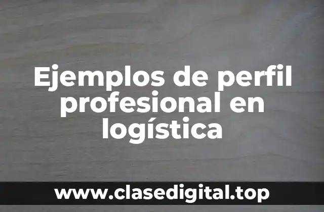Ejemplos de perfil profesional en logística