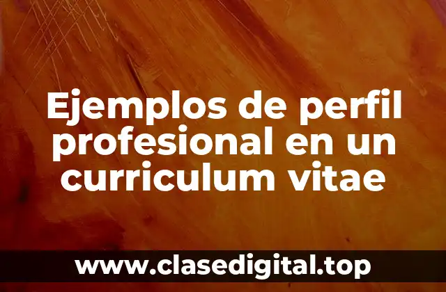 Ejemplos de perfil profesional en un curriculum vitae