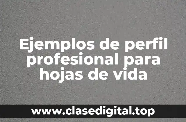 Ejemplos de perfil profesional para hojas de vida
