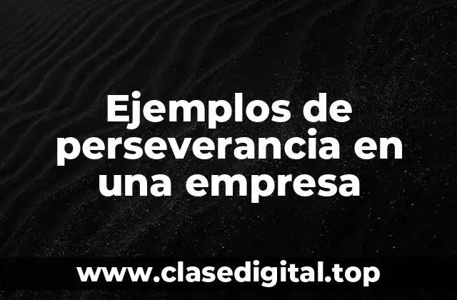 Ejemplos de perseverancia en una empresa