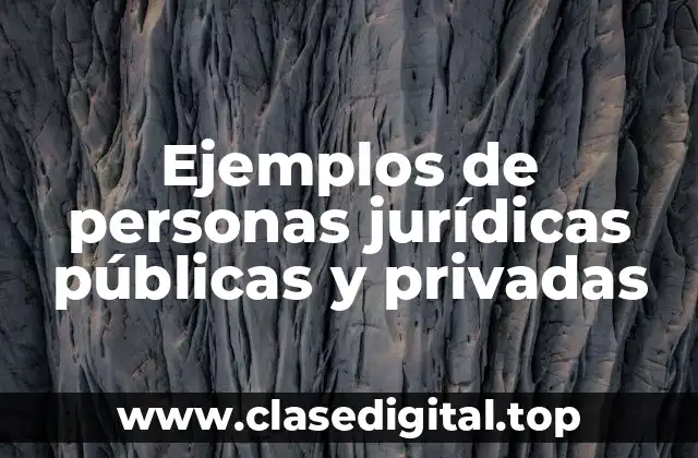 Ejemplos de personas jurídicas públicas y privadas