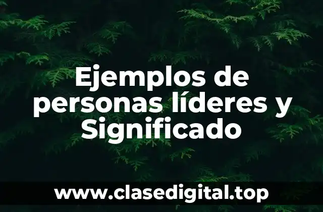 Ejemplos de personas líderes y Significado