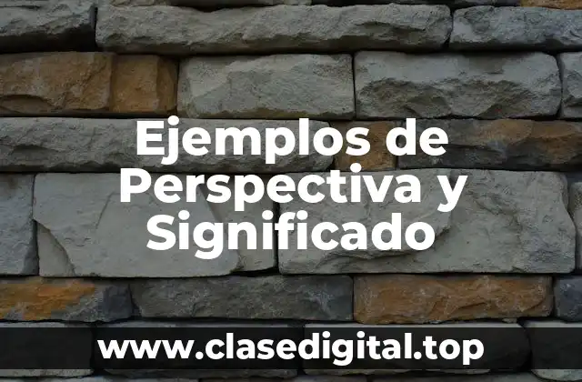 Ejemplos de Perspectiva y Significado