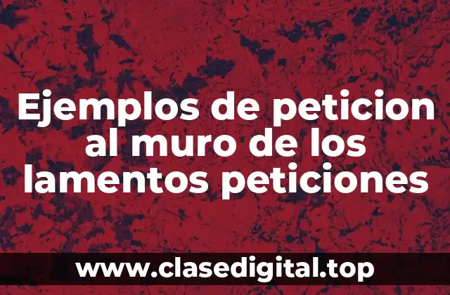 Ejemplos de peticion al muro de los lamentos peticiones